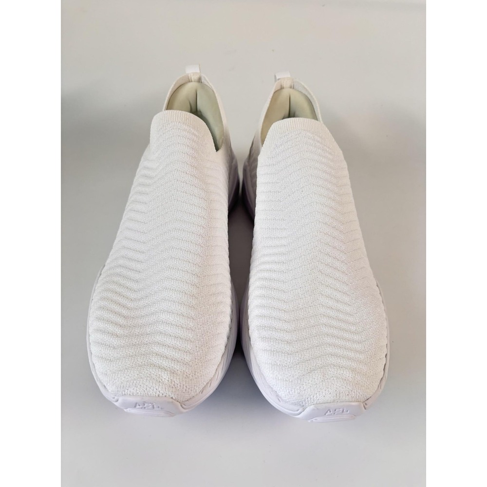 APL Techloom Traveler Shoes Womens 10 White Knit Chevron Slip On Walking - Picture 2 of 7